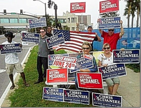 spending Election Day waving signs and urging people to head to the polls to vote for Chris McDaniel