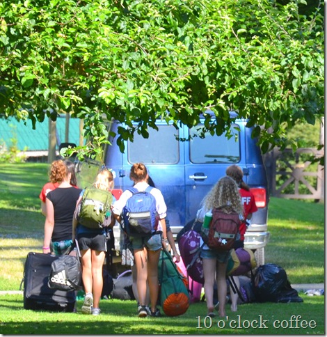 walking to tents