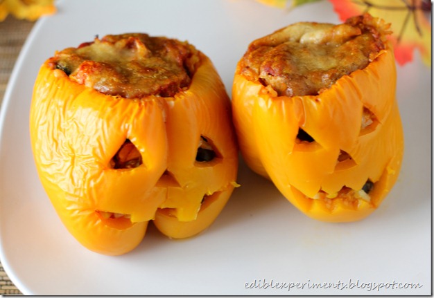 Jack O Lantern Stuffed Bell Peppers Edible Experiments