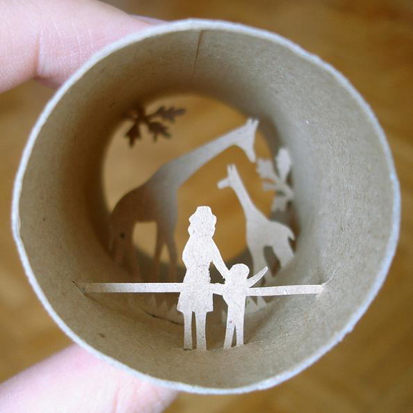 Fantastic scenes inside empty toilet paper rolls by Anastassia Elias