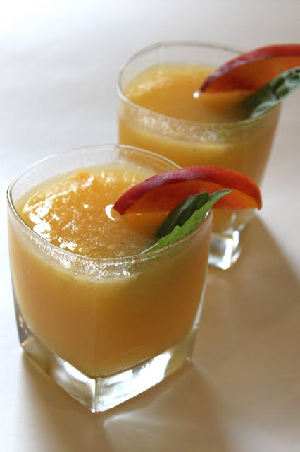 frozen peach {basil} sangria