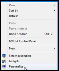 Windows Desktop Personalize Right Click Personalize