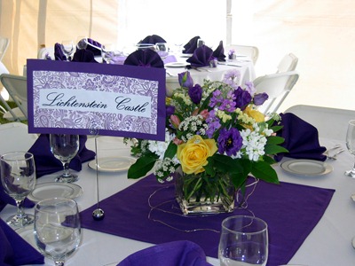 Purple wedding centerpiece