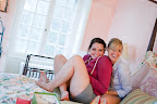 my sister leanna (maid of honor) sharing a laugh with annie.