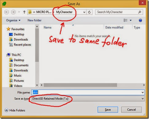 Save as Direct3D Retained Mode file Save as Direct3D Retained Mode file
