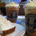 BluGre specials: Mocha and White Mocha Larcepuccino, with Banana Cream Pie