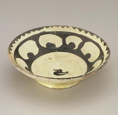 Bowl | Origin:  Iran or Uzbekistan | Period: 9th-10th century | Details:  Not Available | Type: Earthenware with glaze | Size: H: 4.8  W: 15.9   D: 15.9  cm | Museum Code: S1997.126 | Photograph and description taken from Freer and the Sackler (Smithsonian) Museums.