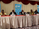 Bureau de la Ceni le 11/11/2011 à Kinshasa, lors d’une conférence de presse. Radio Okapi/ Ph. John Bompengo