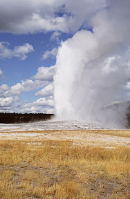 Yellowstone Park Plus 20 - No visit to Yellowstone would be complete without visiting - and photographing - Old Faithful, so named because it erupts every 40-100 minutes, shooting an impressive stream of 199-degree water from 110 to 185 feet into the air. Yellowstone sits in a vast thermal basin and has hundreds of spectacular geysers and mud pots.