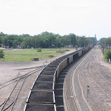 Eastbound coal train through Fremont, Nebraska viewed from Broad Street viaduct. (June 4, 2009) Eastbound coal train through Fremont, Nebraska viewed from Broad Street viaduct. (June 4, 2009)