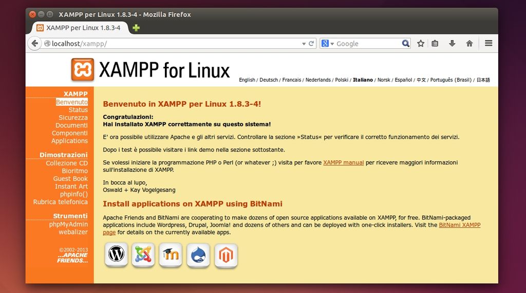 XAMPP 1.8.3 in Ubuntu Linux