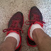 5 Public domain photos of a red running shoes