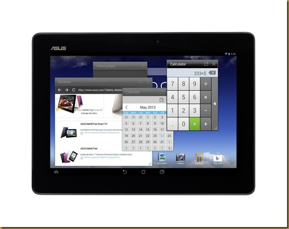 ASUS MeMO Pad FHD-10 vista frontal multitareas ASUS MeMO Pad FHD 10 vista frontal multitareas