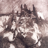 "...en présence d'Abélard" 1996; C3 C5/eau-forte, aquatinte; 34.5 x 52 cm