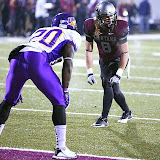 Sam Gratton lines up in the red zone.