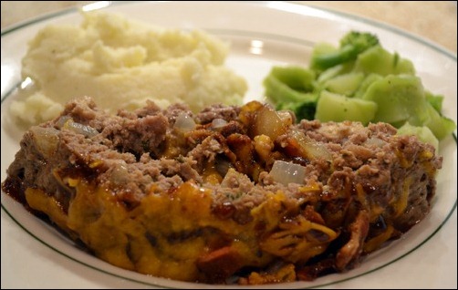 BBQ bacon-stuffed meat loaf