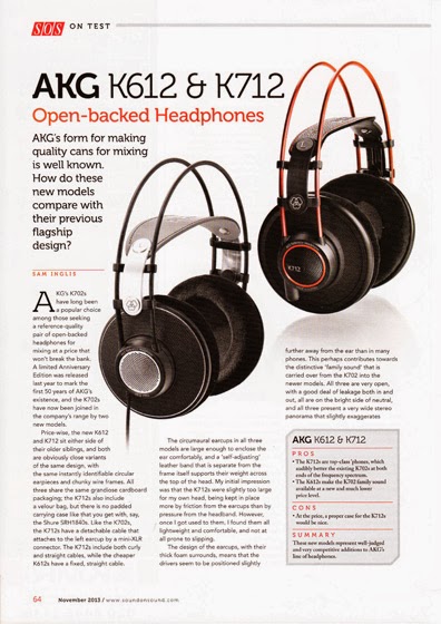 AKG | K612 PRO & K712 PRO headphones | Sound On Sound magazine review
