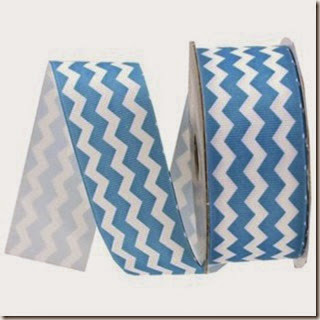 chevron printed blue one and a half inches wide