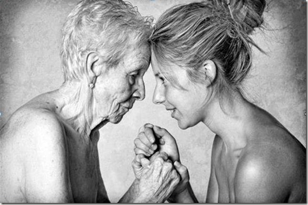 old lady and granddaughter