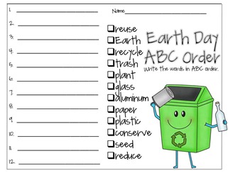 Earth Day ABC Order {FREEBIE}