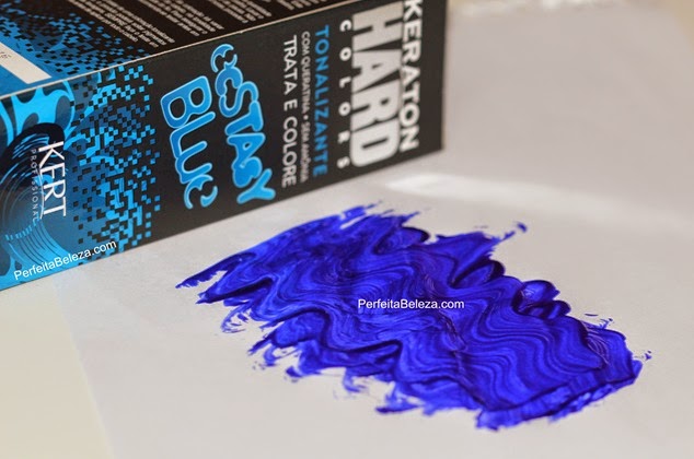 keraton azul, cabelo com as pontas azuis, keraton hard colors