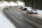 The Sno-Park is shown in the right of this photo. Be sure to back-in all vehicles, and park closely to allow more vehicles in this small parking area.