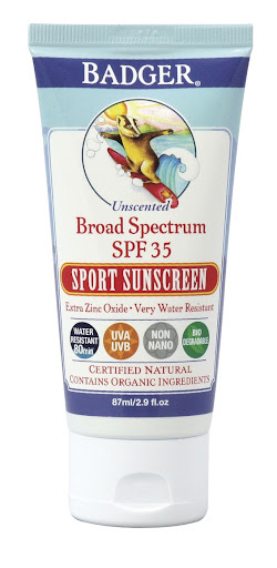 This water-resistant Badger sunscreen maintains its SPF after 80 minutes of swimming or sweating, and its BPA- and pthalate-free packaging is made from 50% post-consumer waste.