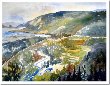 columbia river gorge painting