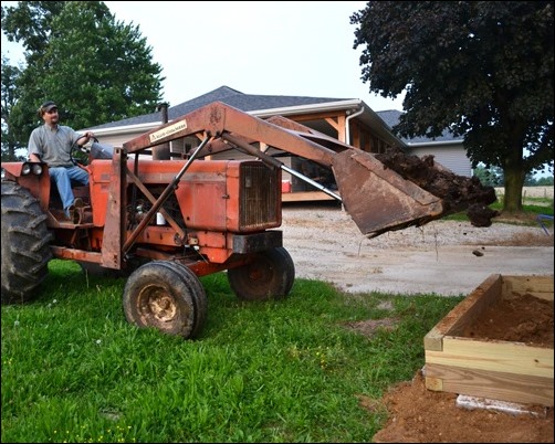 add composted manure to herb garden