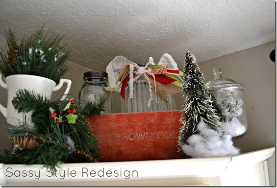 christmas decor above cupboard finished with crate christmas decor above cupboard finished with crate
