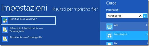 Windows 8 Ricerca Ripristino file di Windows 7 Windows 8 Ricerca Ripristino file di Windows 7