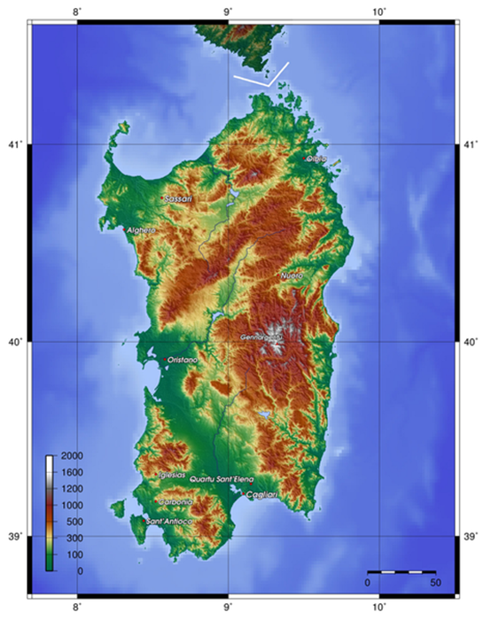 cerdeña map