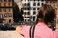 Shelley looking out from the Spanish steps