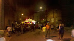 Live band plays for Cycle NC 2011 cyclist in historic downtown Henderson.