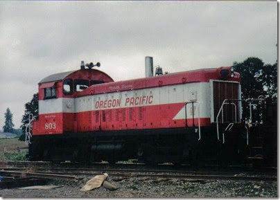 Oregon Pacific Railroad SW8 #803 in Liberal, Oregon in September 1998