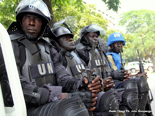 Des casques bleus de la Mission de l'ONU pour la stabilisation en RD Congo (Monusco). Radio Okapi/ Ph. John Bompengo