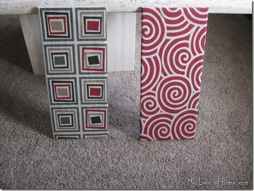 DIY fabric wall art red