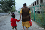 Holding mummy's hand