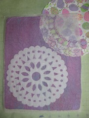 gelli printed papers using doilie and stencil w deli paper2