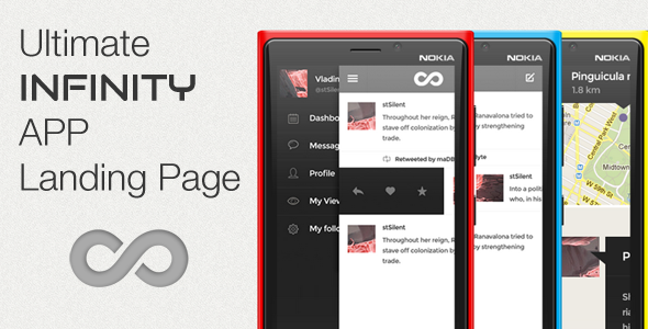 Infinity App - Ultimate Landing Page - Apps Technology