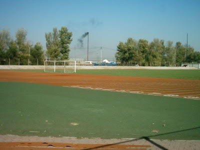 Uni running track - note the black smoke!