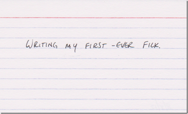 Writing my first-ever filk.