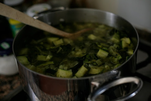 Cook the soup for 20-30 minutes or until the veggies are soft when pricked with a fork.