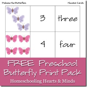 Free Preschool Butterfly Printables @Homeschooling Hearts & Minds