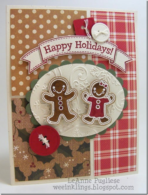 LeAnne Pugliese WeeInklings Merry Monday 106 Gingerbread Christmas Card Stampin