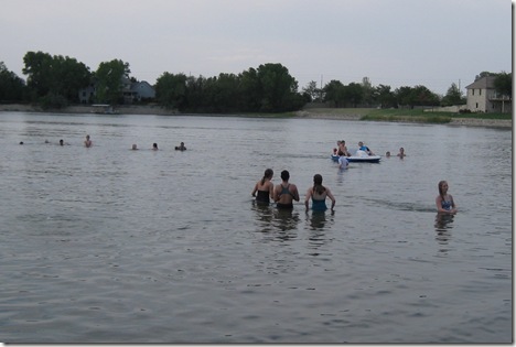 swimming in lake