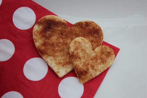 Valentine sundae, cinnamon sugar tortillas