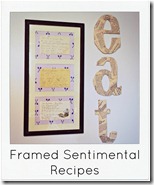 framed sentimental recipes