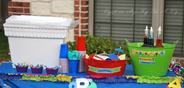 Hawaiian Shaved Ice Birthday Party Table Display with Dollar Tree Items.jpg Hawaiian Shaved Ice Birthday Party Table Display with Dollar Tree Items