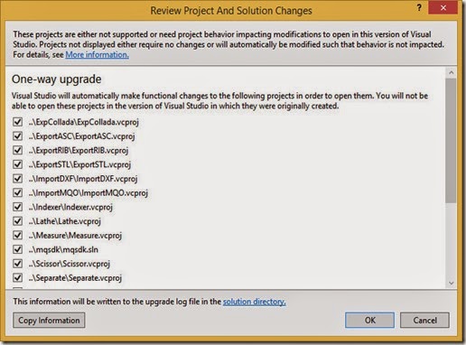 Upgrade projects from older version of Visual Studio Upgrade projects from older version of Visual Studio